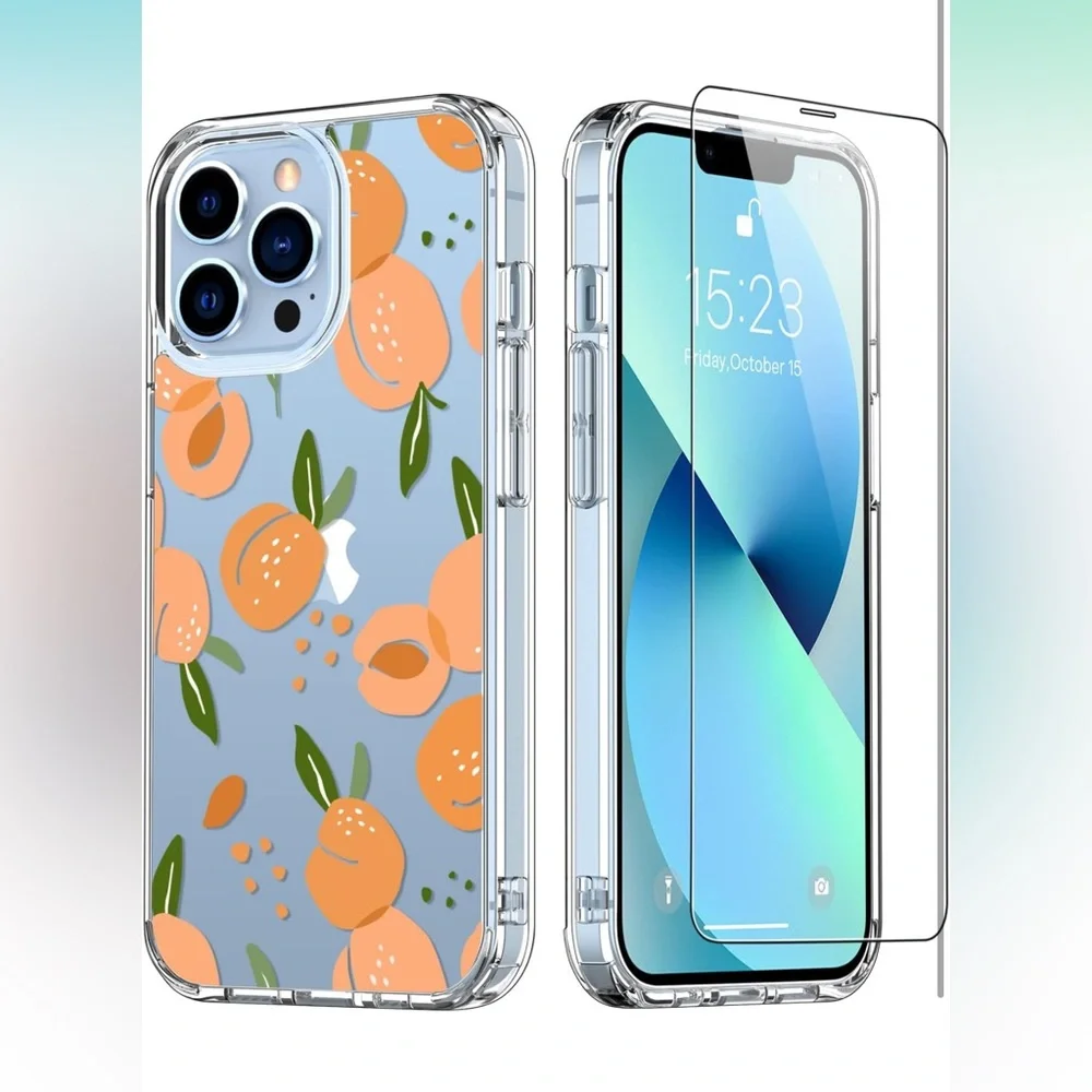 5for$10 Peach iPhone 12 Pro Max Case with Screen Protector Slim Phone Case